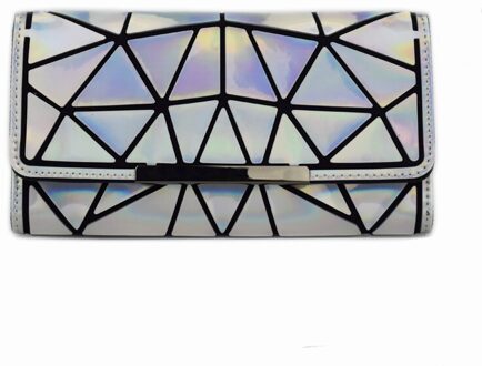 Rits Portemonnee Vrouwen Lange Clutch Geometrische Standaard Portefeuilles Portemonnee Vrouwen carteira Hologram portefeuillesubsidies femme Kaarthouder kleurrijk lang