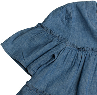 Ritsblouse met korte mouw 856269 voor meisjes Blauw - 12-13J / 152-158cm