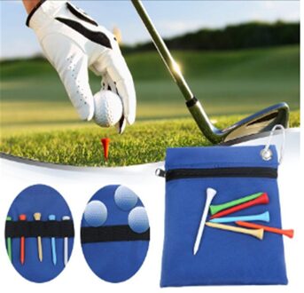 Ritssluiting Golf Tee Bal Zak Nylon Opbergtas Houder Met Karabijnhaak Golfen Accessoires