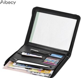 Ritssluiting Multifunctionele A4 Portfolio Professionele Padfolio File Organizer met Schrijfblok Card Zakken voor Ondernemers Manager