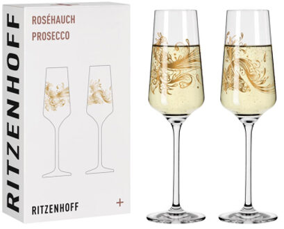 Ritzenhoff Rosehauch Proseccoglas set #1, 2 stuks 0,23l Roségoud / Transparant