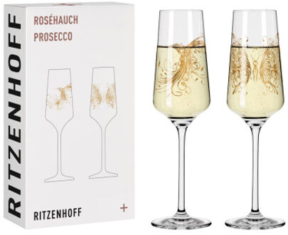 Ritzenhoff Rosehauch Proseccoglas set #2, 2 stuks 0,23l Roségoud / Transparant