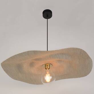 Rivage L hanglamp 1-laags, Ø 78 cm naturel, zwart, geborsteld messing