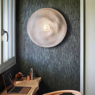 Rivage M wandlamp Ø 58 cm naturel, geborsteld messing