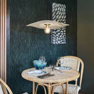 Rivage S hanglamp 1-laags, Ø 58 cm naturel, zwart, geborsteld messing