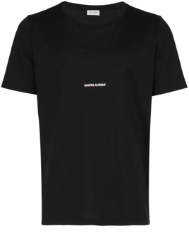 Rive Gauche T-shirt Saint Laurent , Black , Heren - Xl,L,M,S,Xs
