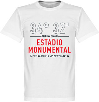 River Plate Estadio Monumental Coördinaten T-Shirt - Wit - M