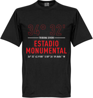 River Plate Estadio Monumental Coördinaten T-Shirt - Zwart - XS