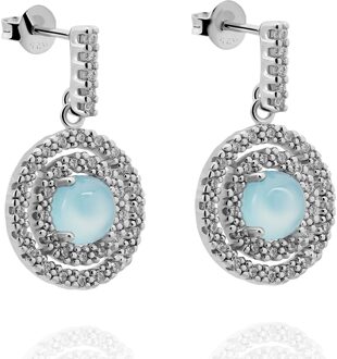 'Rivera' Dames 925 Sterling Zilveren Set: Ketting-Hanger + Oorbellen - Zilver SET-7481/BC