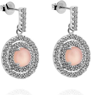 'Rivera' Dames 925 Zilveren Set: Ketting-Hanger + Oorbellen - Zilver SET-7481/PC