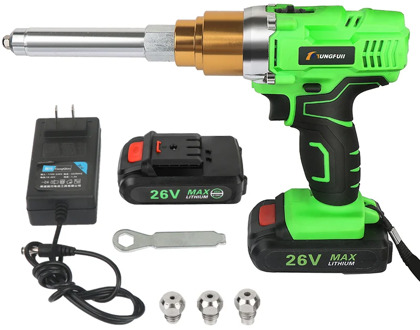 Riveter Gun 26v 6000mAh Portable Cordless Rechargeable Electric Blind Support 2.4mm-5.0mm Rivet With LED Light Riveting Tool