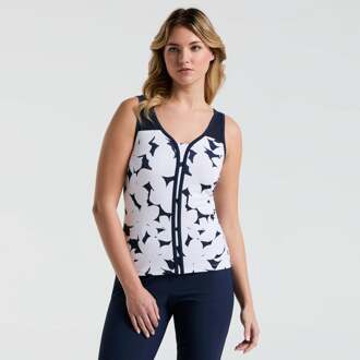 Riviera Floral Tanktop Dames-Donkerblauw - S