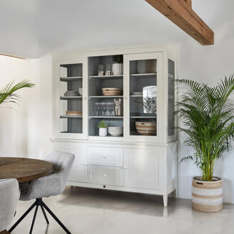 Riviera Maison Buffetkast 'Bedford' Cabinet XL, Mangohout, 220 x 198cm, kleur Wit