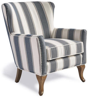 Riviera Maison Cavendish Armchair Stripe - Fauteuil - Polyester - Blauw