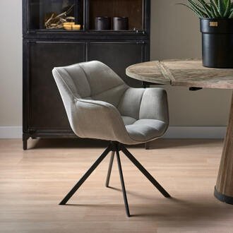 Riviera Maison Draaibare Eetkamerstoel 'Carnaby' Linen, kleur Fabulous Flax