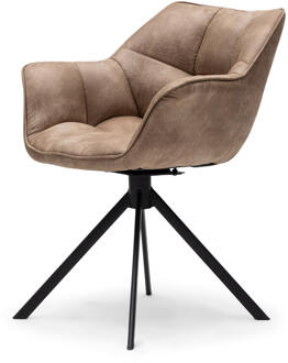 Riviera Maison Draaibare Eetkamerstoel 'Carnaby' Pellini, kleur Camel