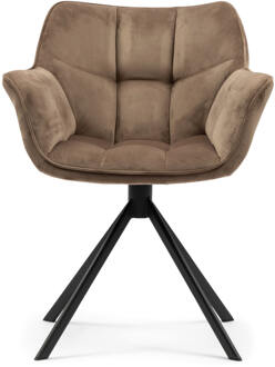 Riviera Maison Draaibare Eetkamerstoel 'Carnaby' Velvet III, kleur Goud Mink