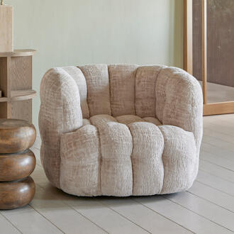 Riviera Maison Draaifauteuil 'Arosa' Chenille, kleur Naturel