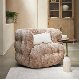 Riviera Maison Draaifauteuil 'Arosa' Chenille, kleur Taupe