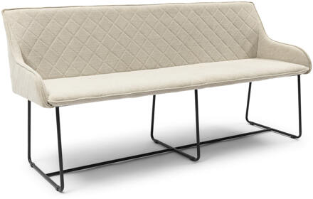 Riviera Maison Eetkamerbank 'Frisco Drive' Mouliné Linnen, 170cm, kleur Fabulous Flax