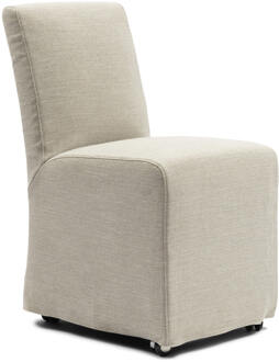 Riviera Maison Eetkamerstoel 'Firenze' Op wielen, Mouliné Linen, kleur Fabulous Flax