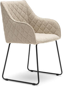 Riviera Maison Eetkamerstoel 'Frisco Drive' Bouclé, kleur Natural Grey
