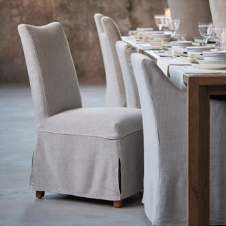Riviera Maison Eetkamerstoel 'Monti' Met hoes, Mouline Linnen, kleur Fabulous Flax