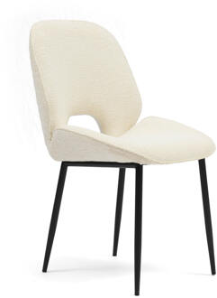 Riviera Maison Eetkamerstoel 'Mr. Beekman' Bouclé, kleur Simply White