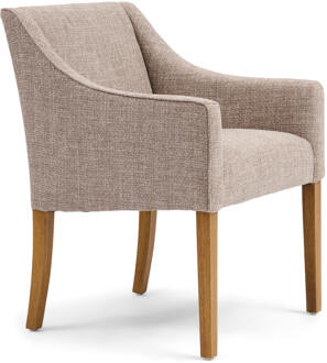 Riviera Maison Eetkamerstoel 'Savile Row' Chenille Jacquard, kleur Bright Taupe