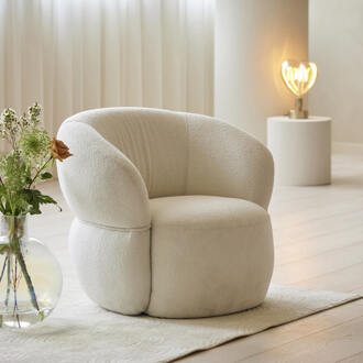 Riviera Maison Fauteuil 'San Remo' Bouclé, kleur Simply White