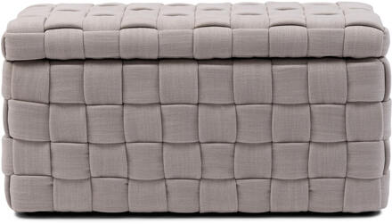 Riviera Maison Hocker 'Room 48' Met opbergruimte, Mouliné Linen, kleur Fabulous Flax