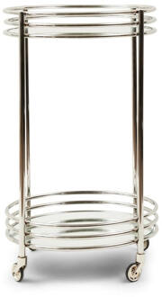 Riviera Maison L'Hotel Bar Trolley - 52.0x52.0x81.0 cm Zilver, Zwart