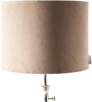 Riviera Maison Lampenkap 'Cylinder' Velvet, Ø40cm, kleur Zand Sand - 40 cm
