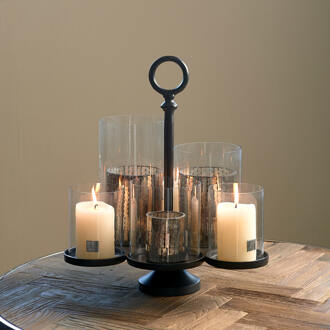 Riviéra Maison Lisbon Multiple Hurricane Waxinelichthouder Zwart