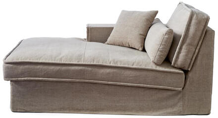 Riviera Maison Rivièra Maison Metropolis - Chaise Longue - Armleuning Links - Natural - Katoen/Hout
