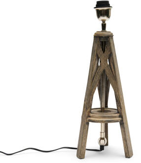 Riviera Maison Tafellamp 'Chicago' Mangohout, 45cm hoog (excl. kap) Bruin