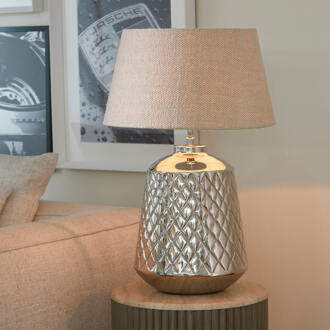 Riviera Maison Tafellamp 'Maribel' Aluminium, 41cm (excl. kap) Zilver