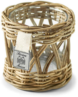 Riviera Maison waxinelichthouder 'Rustic Rattan' Bruin - 000