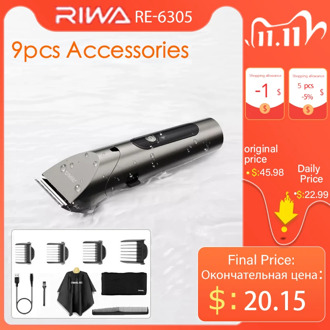 Riwa Barber Hair Clipper LED Screen Washable Electric Trimmer Rechargeable Professional Hair Clipper Hair Machine For Men Xiaomi