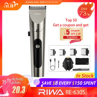 Riwa Barber Hair Clipper LED Screen Washable Electric Trimmer Rechargeable Professional Hair Machine Trimmer For Men Beard