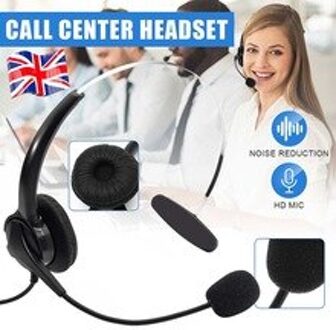RJ11 Call Center Headset Met Microfoon Verstelbare Telefoon Voice Interphone Hoofdtelefoon Voor Computer Pc Game Volumeregeling