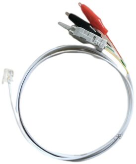 RJ11 Male to 2*Alligator Clips & 1* Duckbill Test Cord, 1.5M - small