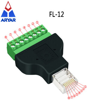 RJ45 connector RJ45 naar Screw Terminal Adapter RJ45 Male naar 8 Pin connector RJ45 splitter voor CCTV DVR