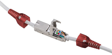 RJ45 Netwerk Adapter CAT 6 [1x LSA - 1x LSA] Grijs, Rood
