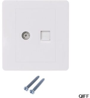 & RJ45 Netwerk Adapter + TV Antenne Coaxiale Wall Mount Output Faceplate Panel Socket Augustus 5