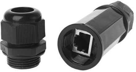 RJ45 Waterdichte Connector IP67 Ethernet Netwerk Kabel Connector Dubbele Hoofd Outdoor Lan Koppeling Adapter Vrouwelijke Cat5 6 7 8P8C