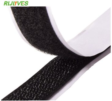 RLJLIVES 2 Rolls 2 cm * 1 m Zwart Klittenband Zelfklevende Fastener Sterke Tape Klittenband Tape lijm