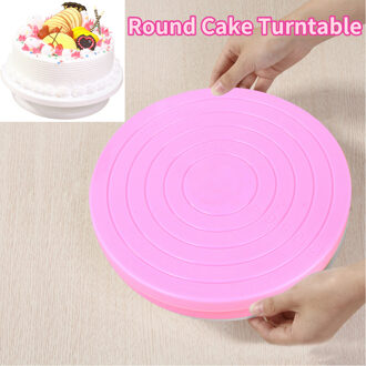 Rljlvies 1Pc 14 Cm Ronde Taart Draaitafel Plastic Roze Roterende Cake Stand Plaat Bakken Revolving Decoratie Stand Platform