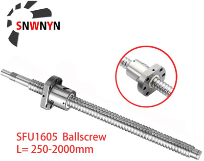RM1605 Ballscrew SFU1605 250 300 350 400 450 500 550 600 650 1000 1500mm Roller Screw End Machining With Single Ball Nut For CNC