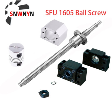RM1605 Set SFU1605 Rolled Ball Screw C7 With End Machined+1605 Ball Nut + Nut Housing+BK/BF12 End Support +Coupler For CNC Parts